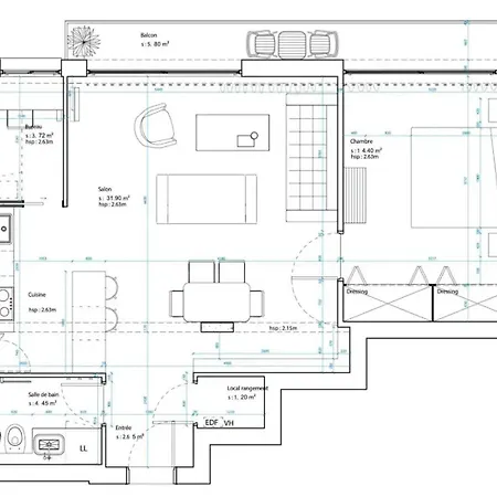 Moderne, Vue Sur Les Toits Et Plein Sud Apartament